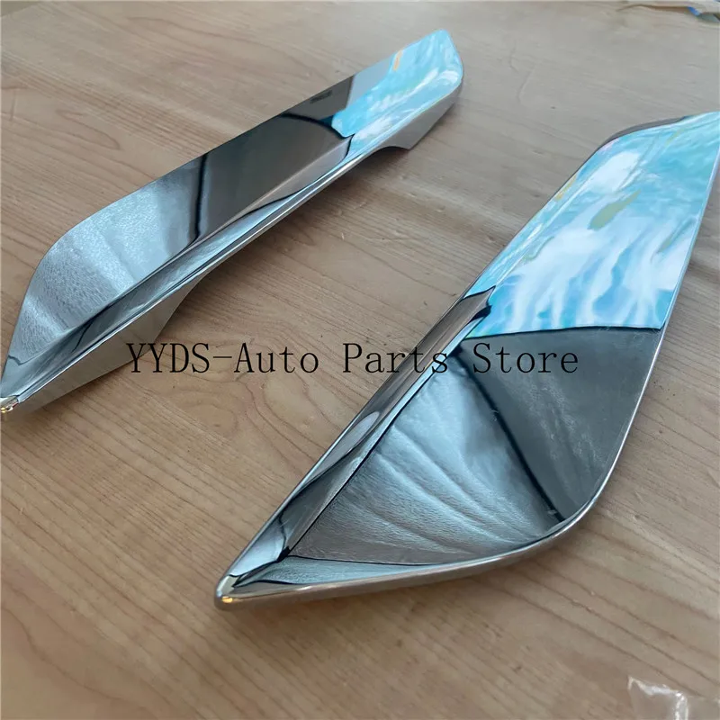 1 Pair Front Fender Plating Strip Air Outlet Chrome Strip Replacement 51137349593 51137349594 for-BMW 5 Series G30 G31 18-19