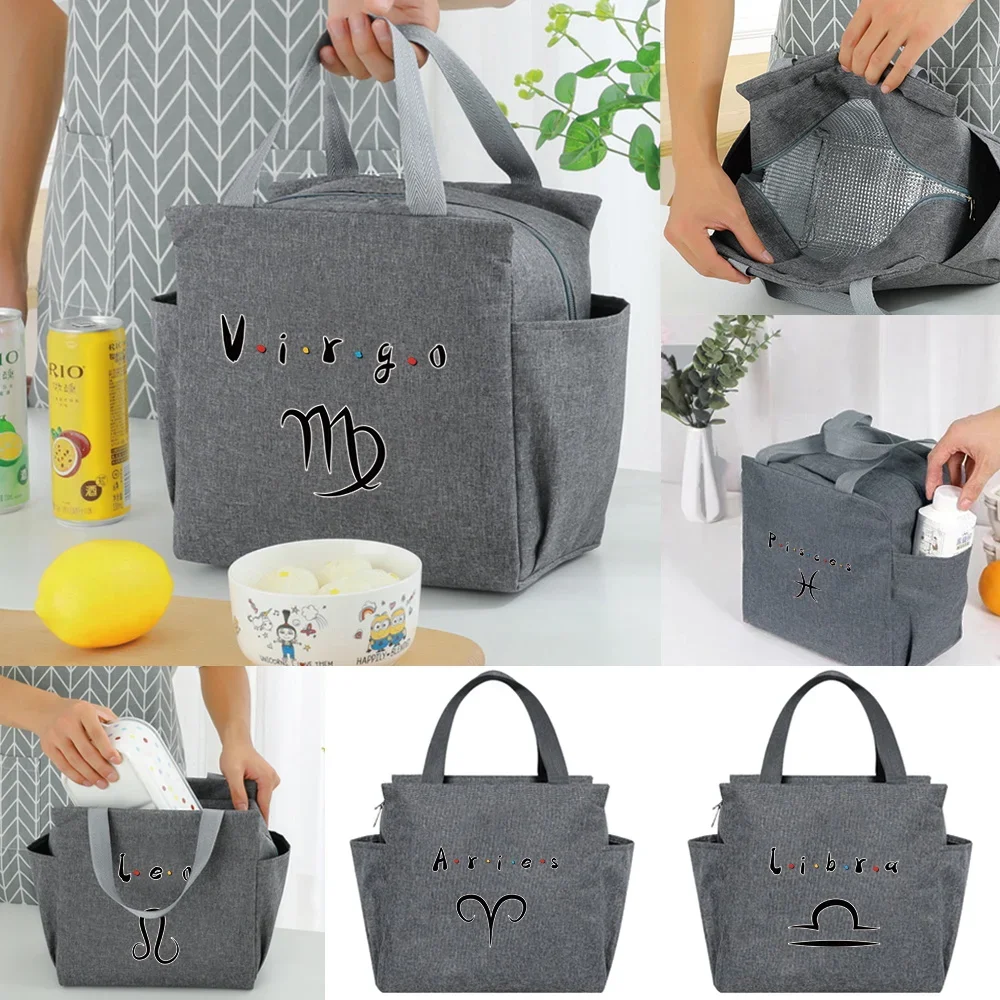 

Insulated Lunch Bag Cooler Bag Thermal Portable Luncheon Box Ice Pack Tote Food Picnic Bags Constellation Print Work Lunch Packs