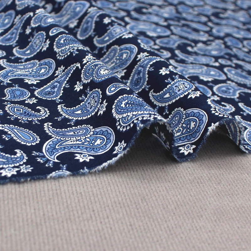 Classic Paisley Cashew Printing Cotton Floral Fabric Ethnic Clothing Shirt Cotton Fabric Plain Cotton