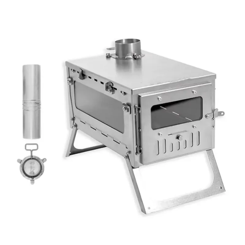

Quick Assembly Titanium Backpacking Folding Tent Stove Wood Burning Stove for Camping Kitchen