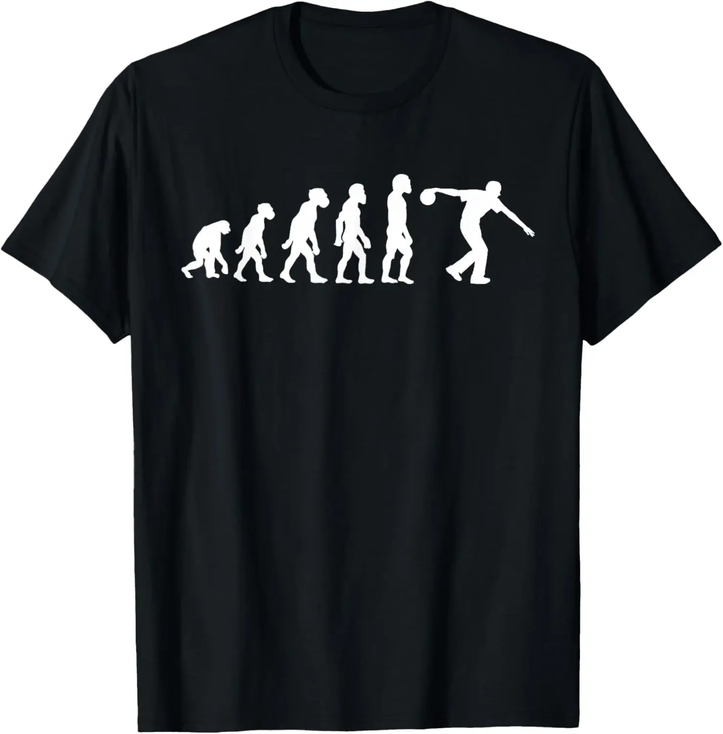 Funny Human Bowling Evolution Pin Ball Bowler Player T-Shirt Gifts for Men Short Sleeve Tee Summer Tops