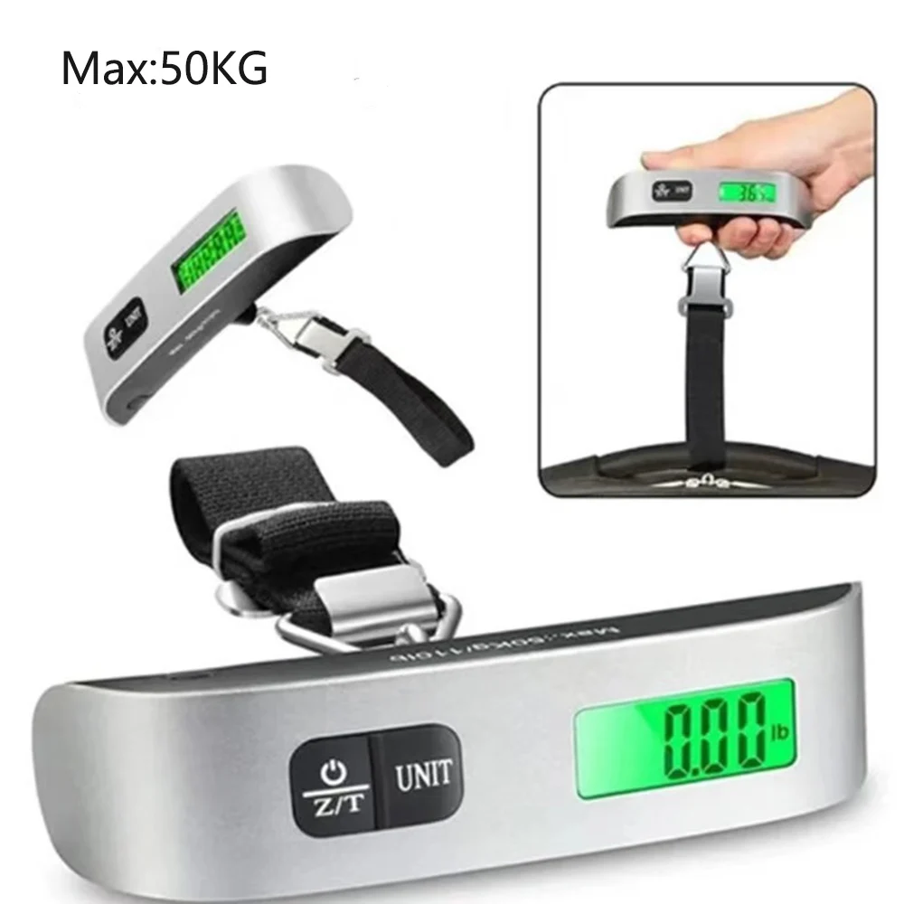 Portable Scale Digital LCD Display 110lb/50kg Electronic Luggage Hanging Suitcase Travel Weighs Baggage Bag Weight Balance