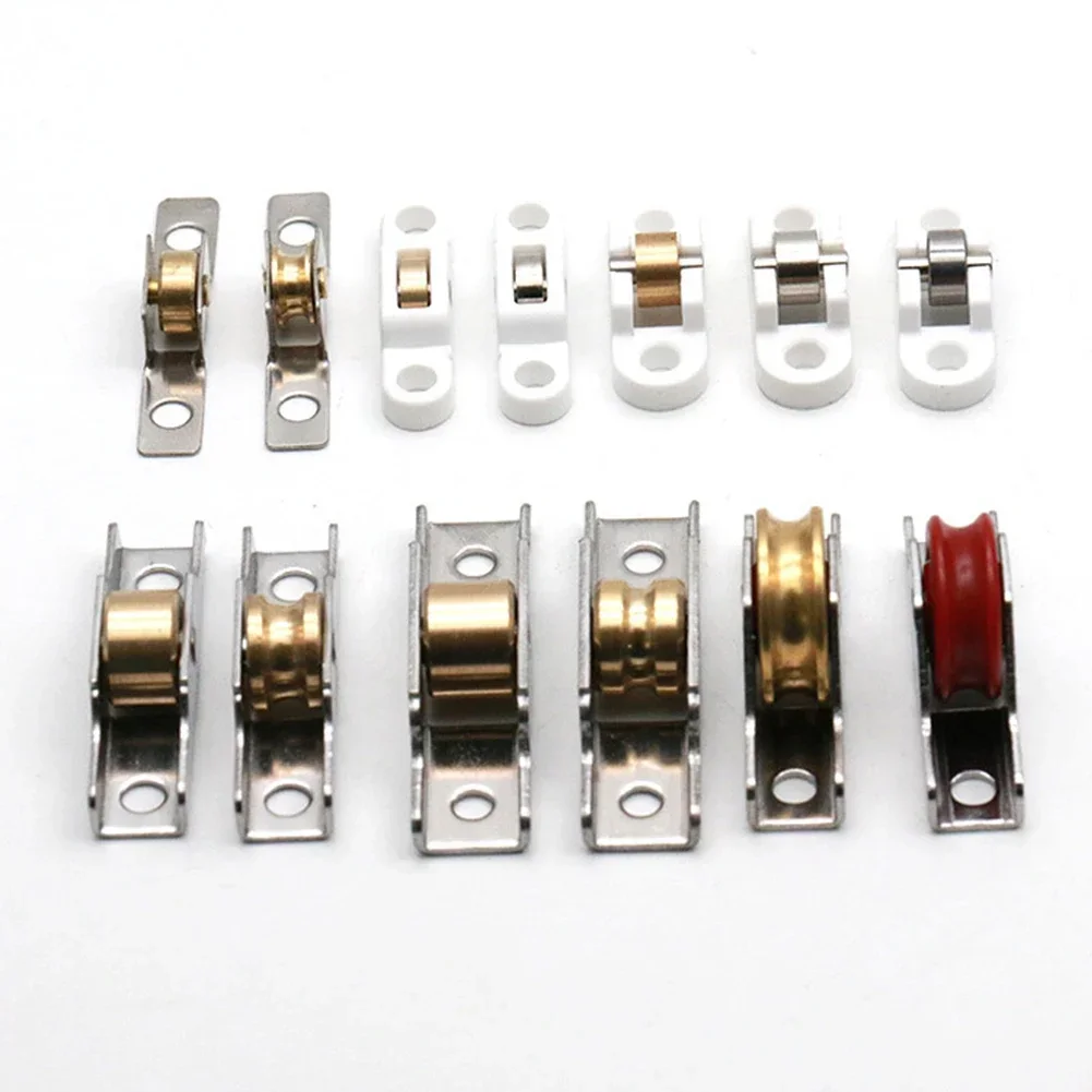 1 Pcs 7-12mm Stainless Steel Window Rollers Door Sliding Shutter Pulley Screen Vintage Sliders Wheel Track Pulley Door Hardware