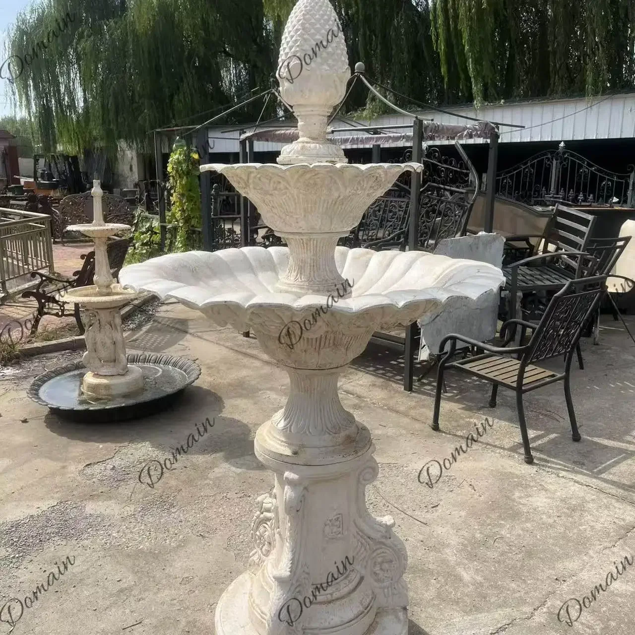 J81 BAIYA Cast Iron Fountain Garden Water Feature Ornament Patio Courtyard Vintage Rustic Decoration