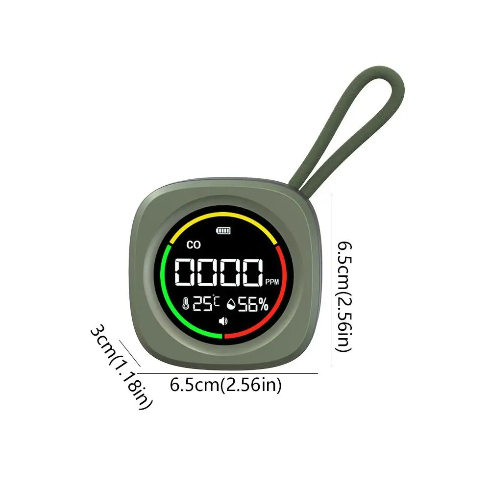 كاشف أول أكسيد الكربون 3 في 1، شاشة LCD عالية الوضوح، كاشف درجة الحرارة والرطوبة القابل لإعادة الشحن، مغناطيسي
