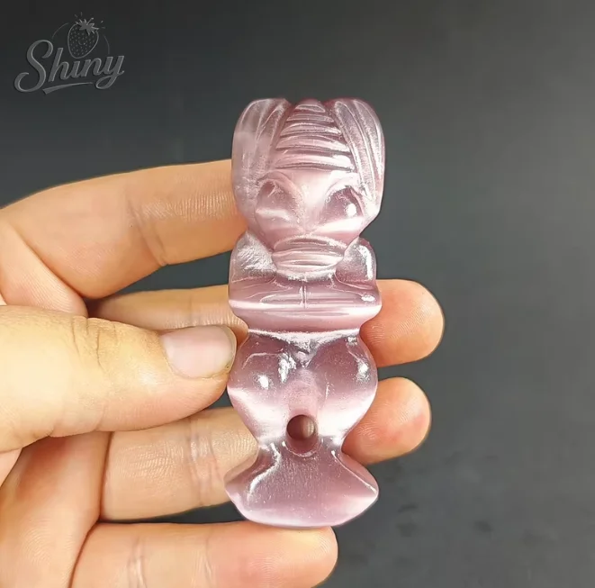 

Chinese Hongshan Culture Cat Eye Stone Carved Animal Head Helios Sun God Amulet Statue Fengshui Sculptures