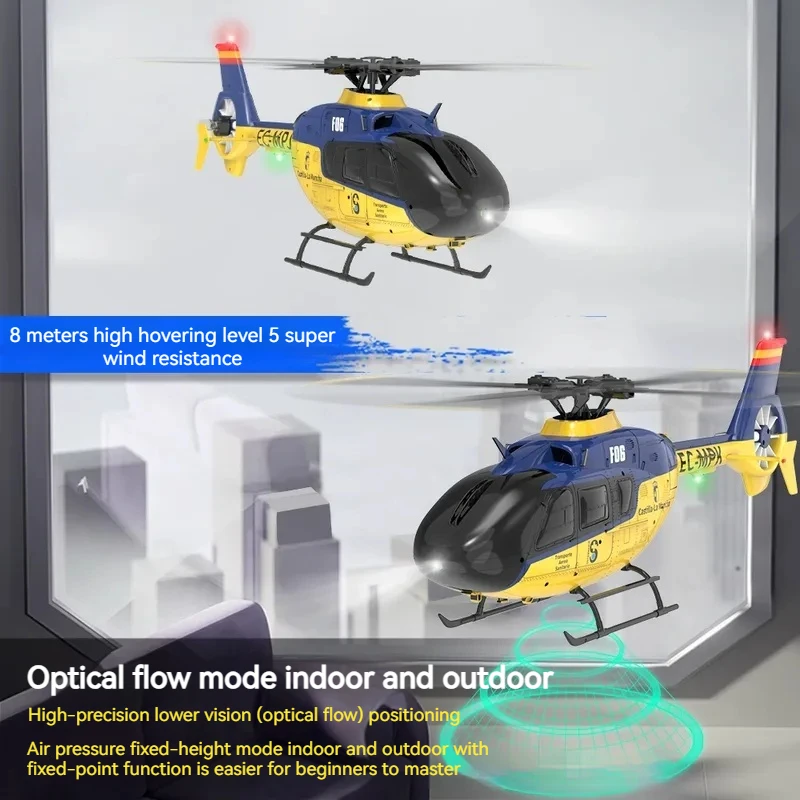 

Yuxiang F06 Remote Controlled Helicopter 6-Channel Model, Dual Brushless Pressure Altitude 3d Stunt Ec135 Helicopter Model Toy