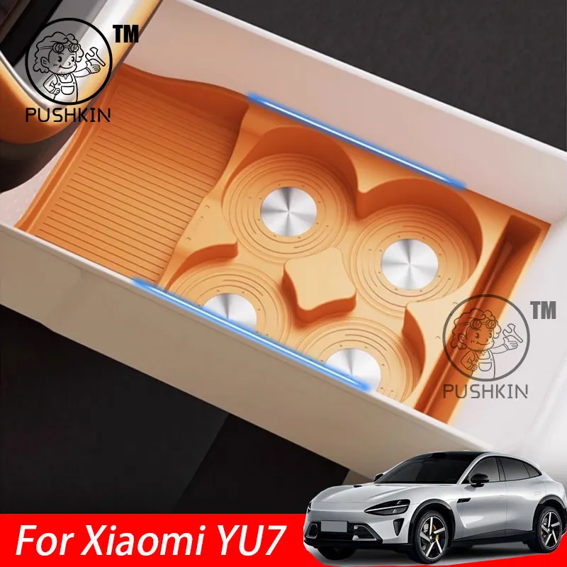 

For Xiaomi YU7 2025 Car Silicone Refrigerator Storage Box Restyling Tray Interior Storage Decoration Accessories