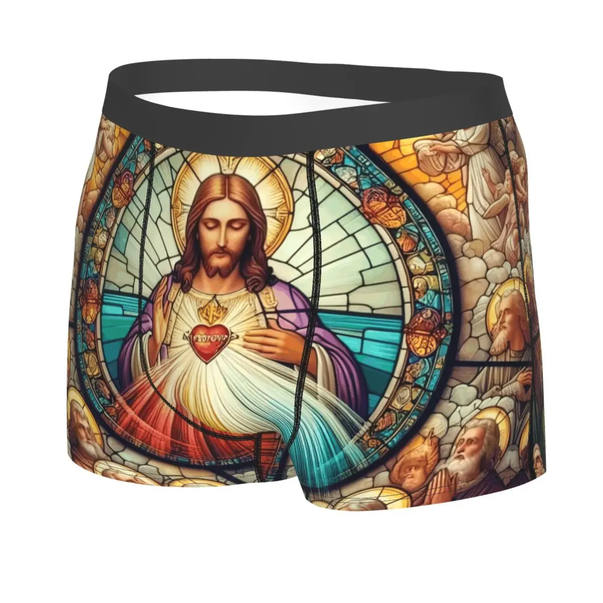 Custom The Savior Jesus Christ Boxer Shorts For Men Sexy 3D Printed Underwear Panties Briefs Soft Underpants