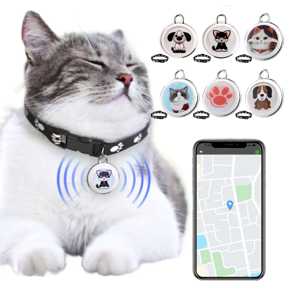 Pet Anti-Lost GPS Tracker Bluetooth-compatible Smart Wearable Waterproof Locator Real-time Tracking Dog Cat Collar Find Device