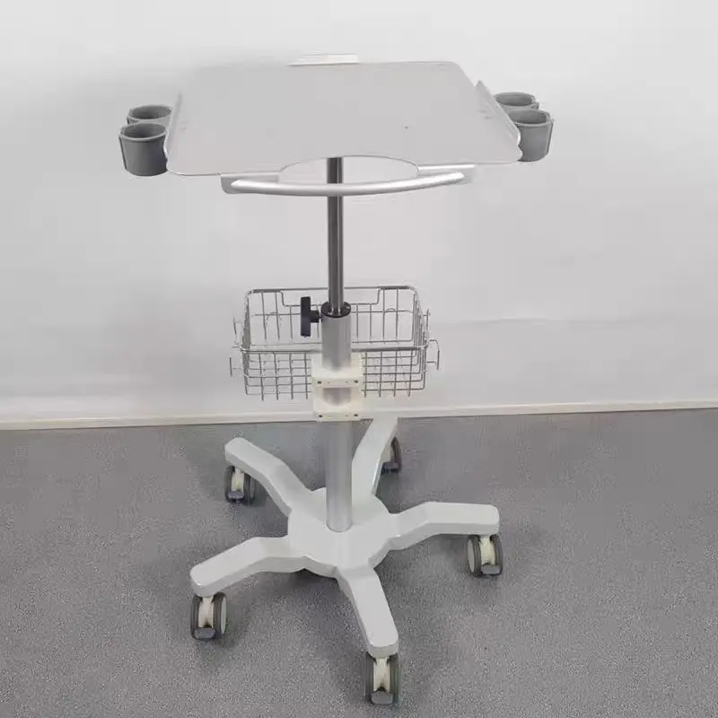 Ultrasound Scanner Machine Use Support Height Adjustable Aluminum Trolley Cart Mobile Stand