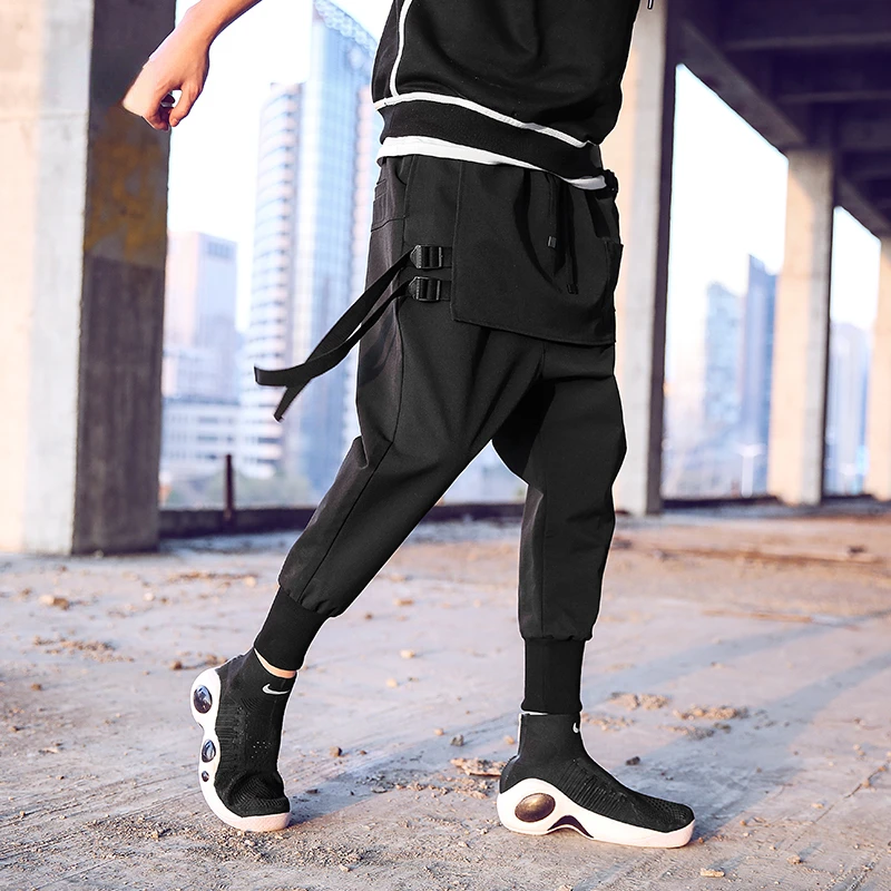 New Western  Fashion Men Korean Style Techwear Jogger Trousers Hip Hop Autumn Casual Street Male Harem Pants