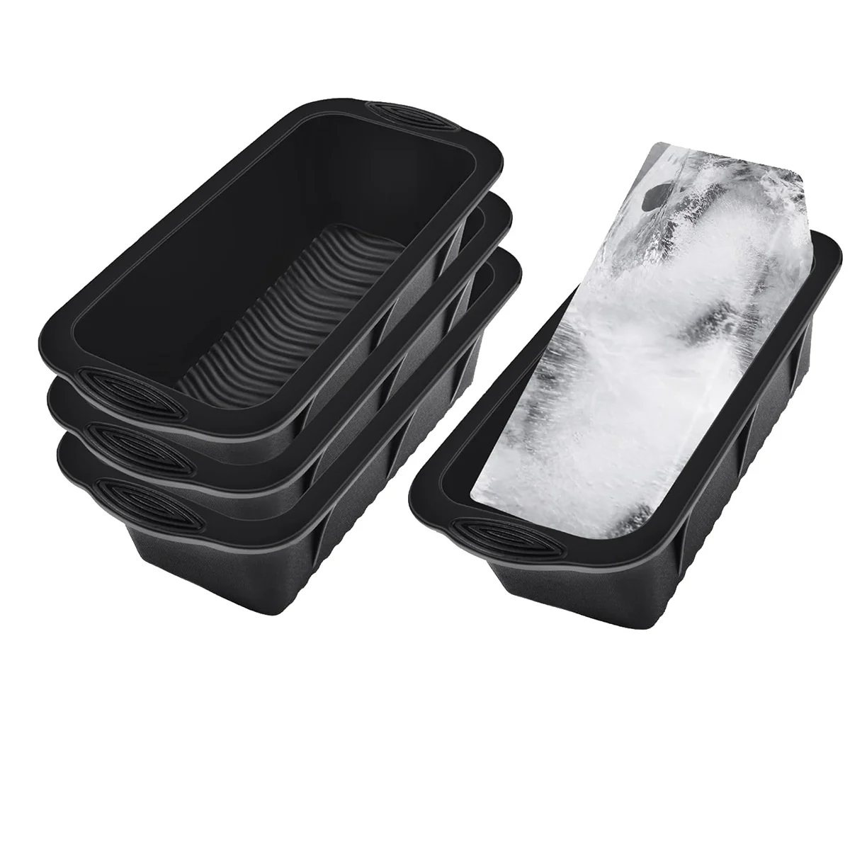 Molde de bloco de gelo, 4 cubos de gelo de 9,4 libras para mergulho frio ou refrigeradores, molde de gelo de silicone reutilizável para refrigerador de banho de gelo