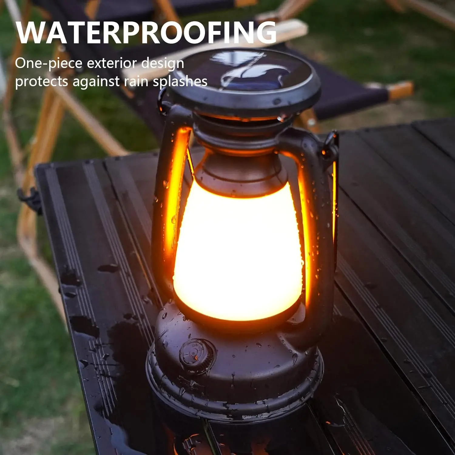 USB Rechargeable/Solar Charging Camping Light Portable Camping Lanterns 3 Lighting Modes Dimming Outdoor Hanging Tent Light