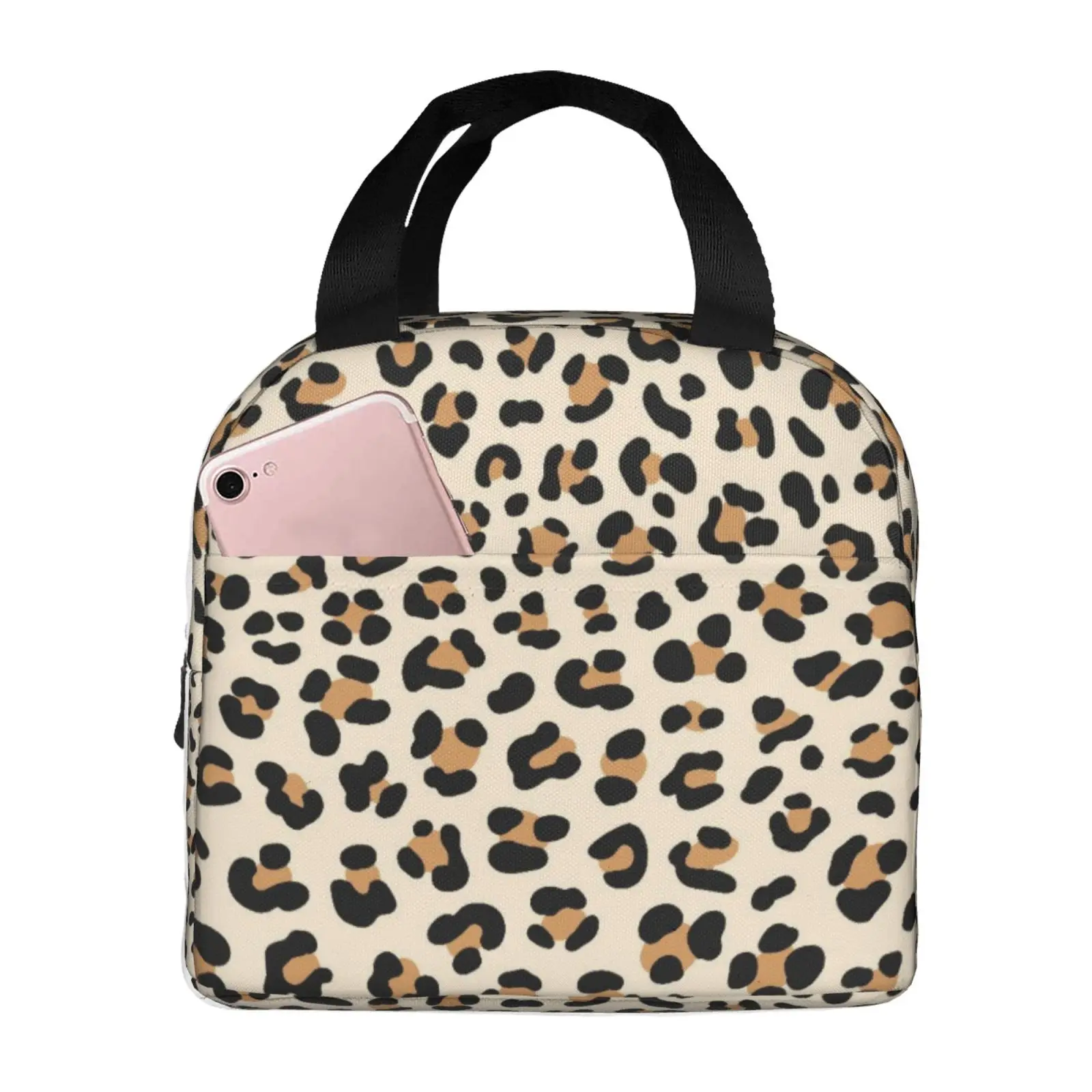Abstract Cheetah Leopard Print Portable Lunch Boxes Waterproof Thermal Cooler Food Insulated Lunch Bag Kids School Children
