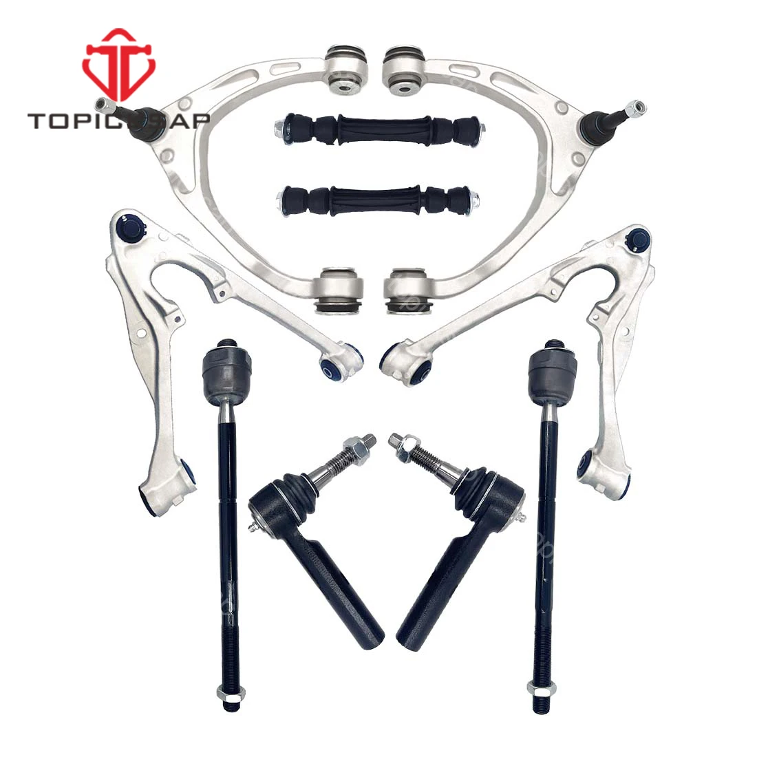 TOPICKSAP 10Pcs Front Upper Lower Control Arm Sway Bar End Link Tie Rod Assembly Kit for Cadillac Escalade Chevy GMC 2014-2016