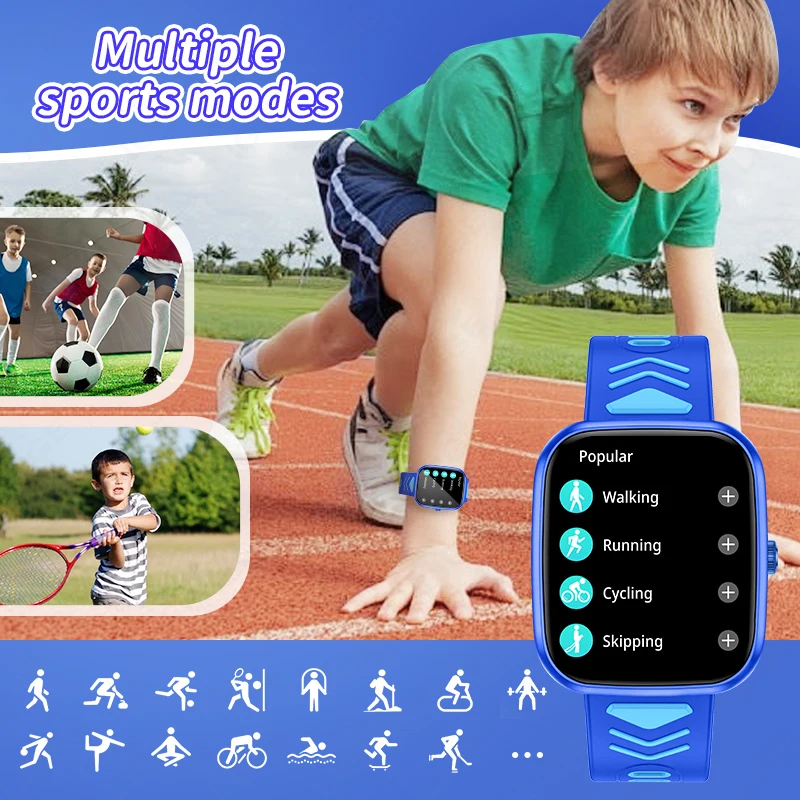 LIGE 2025 ساعة ذكية للأطفال HD شاشة تعمل باللمس ألعاب Smartwatch ساعة موسيقى صبي فتاة هدية الأطفال ساعة ذكية لنظام IOS أندرويد