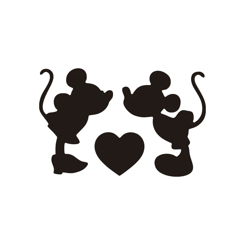 Mickey Minnie Kissing Cutting Dies for DIY Scrapbooking Embossing Cards Crafts Making New 2022 Disney Silhouette Punch Diecut