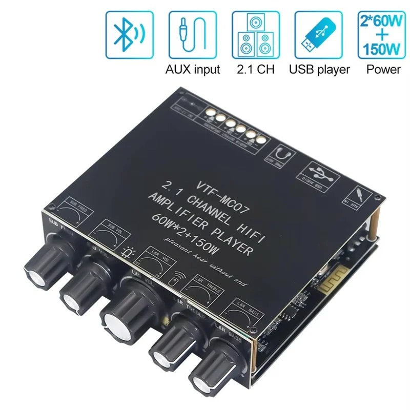 Neu!Klasse D Audio Decoder Verstärker Dual Kanal 12V-26V High Power Digital 2X 60W + 150W Stereo Amp Modul