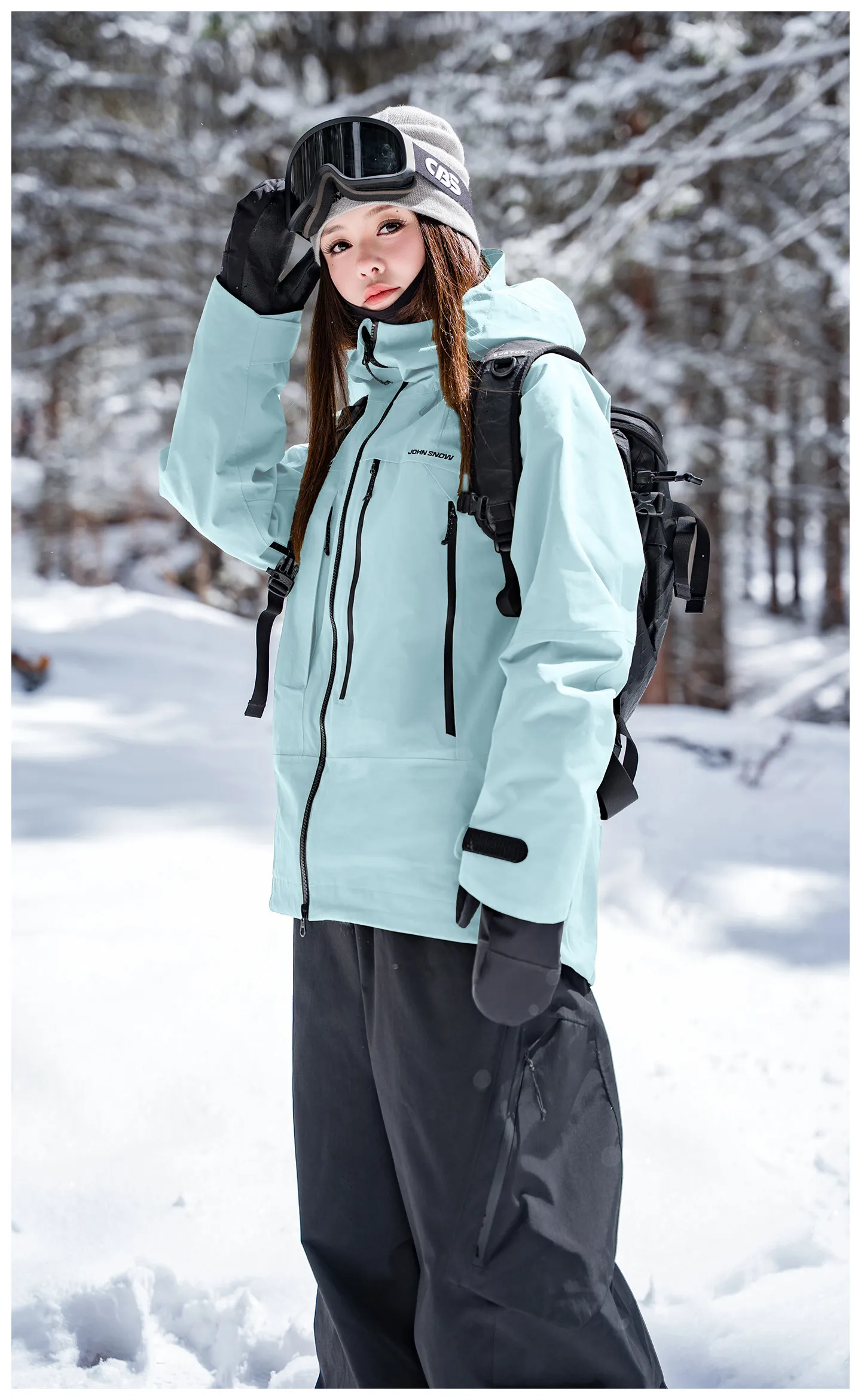 2026 John Snow Unisex Lose Skijacke Vollständig Versiegelt Wasserdicht Winddicht Warme Snowboardjacke für Männer und Frauen Winter Outdoor – Detail 38