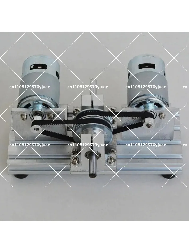 12V 24V Dual Spindle DC Motor Set 775 795 895 Timing Belt Pulley 60 80 Teeth Transmission Kit