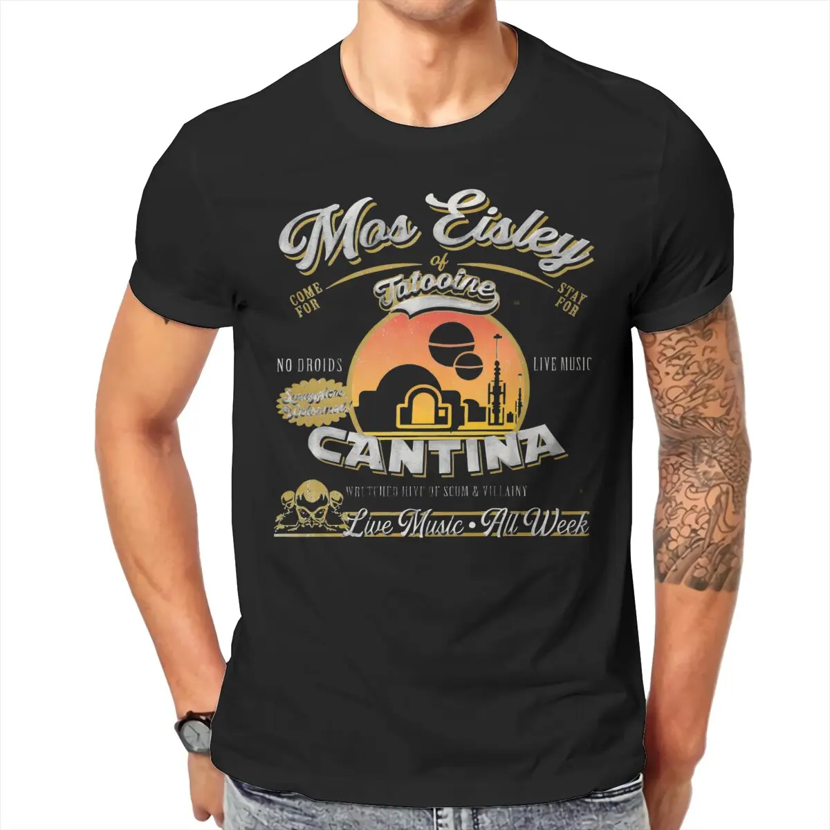 Mos Eisley Cantina  Dks Harajuku TShirt Tatooine Creative Streetwear Casual T Shirt Men