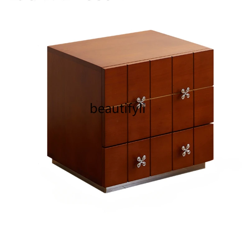 

Middle-Ancient Module Combination Chest of Drawers Solid Wood Household Storage Bedside Japanese-Style Retro Living Room Locker