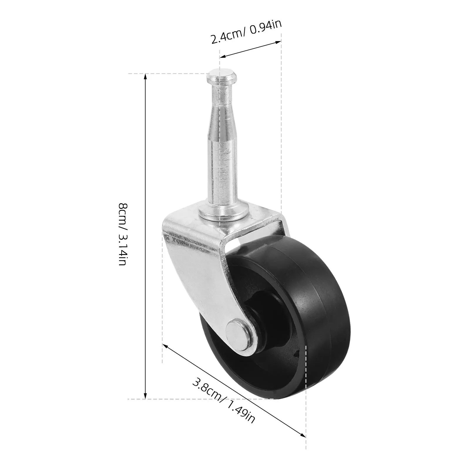 2Pcs Silent Furniture Caster Wheels Stem Attachment Easy Install for Coffee Table Sofa Office Chair Furniture Moving Wheels Home