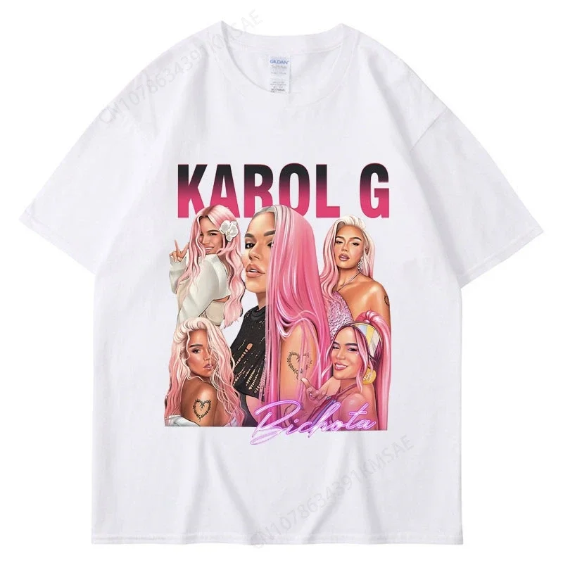 Summer Karol G Bichota T Shirt Men Women Oversized Cotton Aesthetic O-Neck T-shirts Hip Hop Fashion Short Sleeve Streetwear