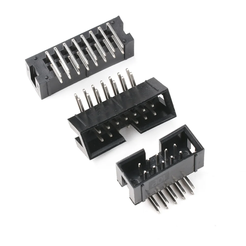 10PCS DC3 Header 6P/8P/10P/14P/16P/20P/30P/34P/40P 2.54mm Socket Male Double Row Straight Needle Curved Needle PCB Connector