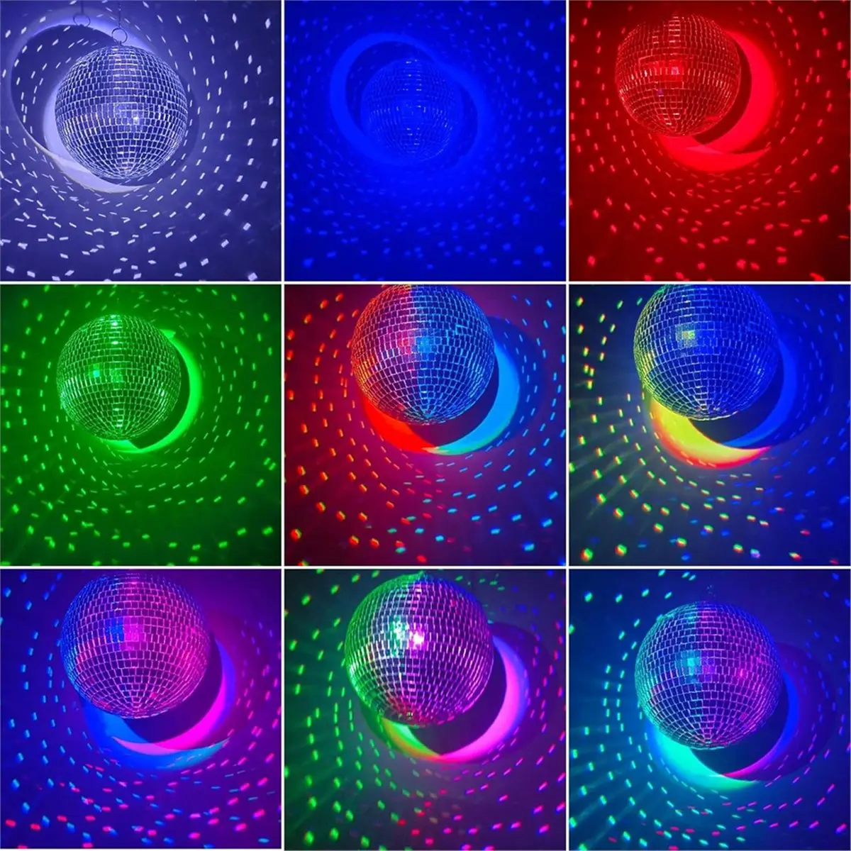 DT75BG 2pcs Led Pinspot Light, 15W Disco Ball Spotlight, RGBW Mirror Ball Lights with Remote Control, LED Pin EU Plug