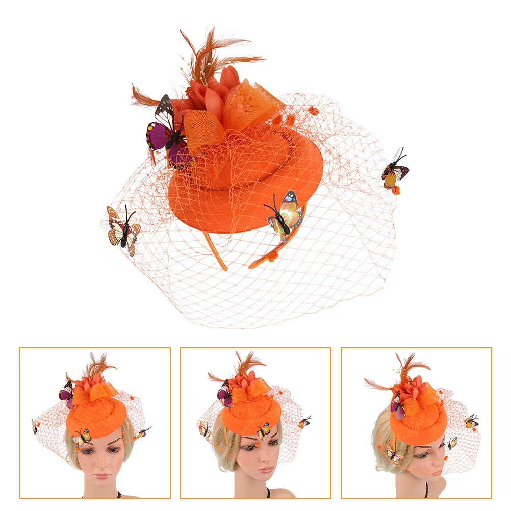 

1pc Wedding Mesh Mini Hat Hair Clasp Headband Chic Durable Lightweight Non-Fading Eye-Catching Costume Bridal Party Gown