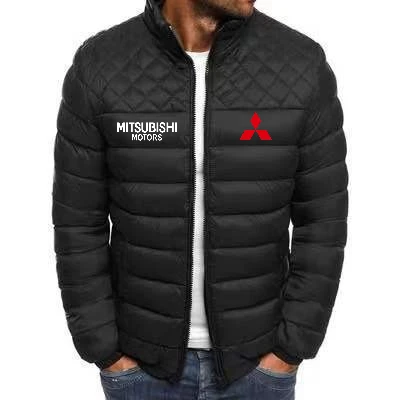 Mitsubishi Herren Winterjacke, Neuer Stehkragen, Lässige Dicke Warme Baumwolljacke, Modische Einfarbige Schlichte Baumwollkleidung