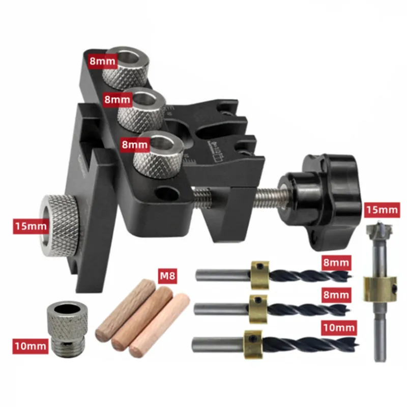 Precision Jig Dowel Cam Jig 3 In 1 Dowelling Jig Master Kit Wood Hole Drilling Guide Woodworking Position for DIY Wood Working image 3