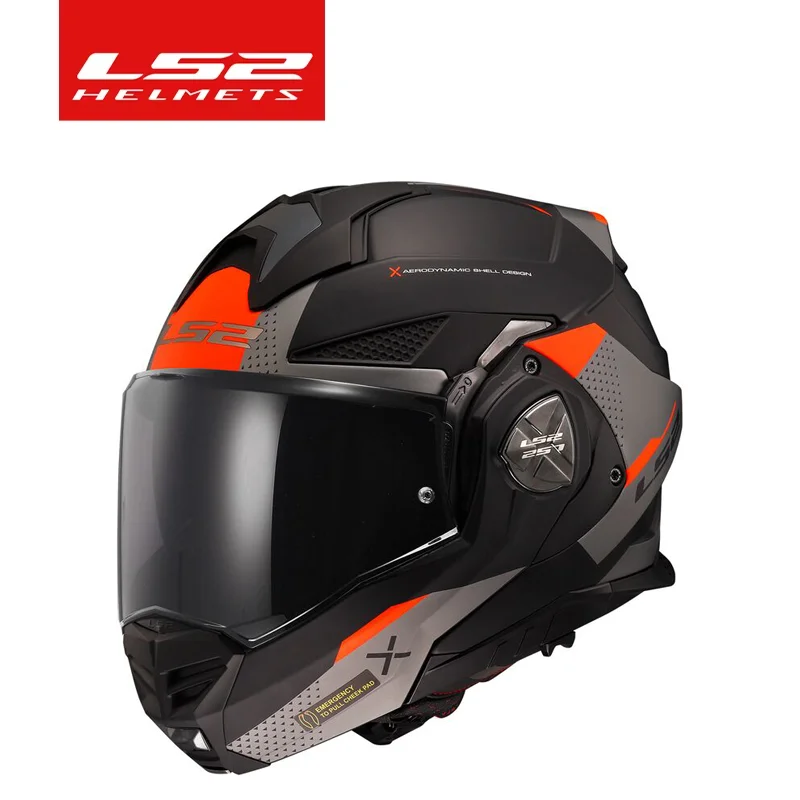 LS2 FF901 Advant X Glass Fiber Valiant Flip up 180° Rotating Double Lens Sun Visor Casco Casque Capacete Motorcycle Helmet