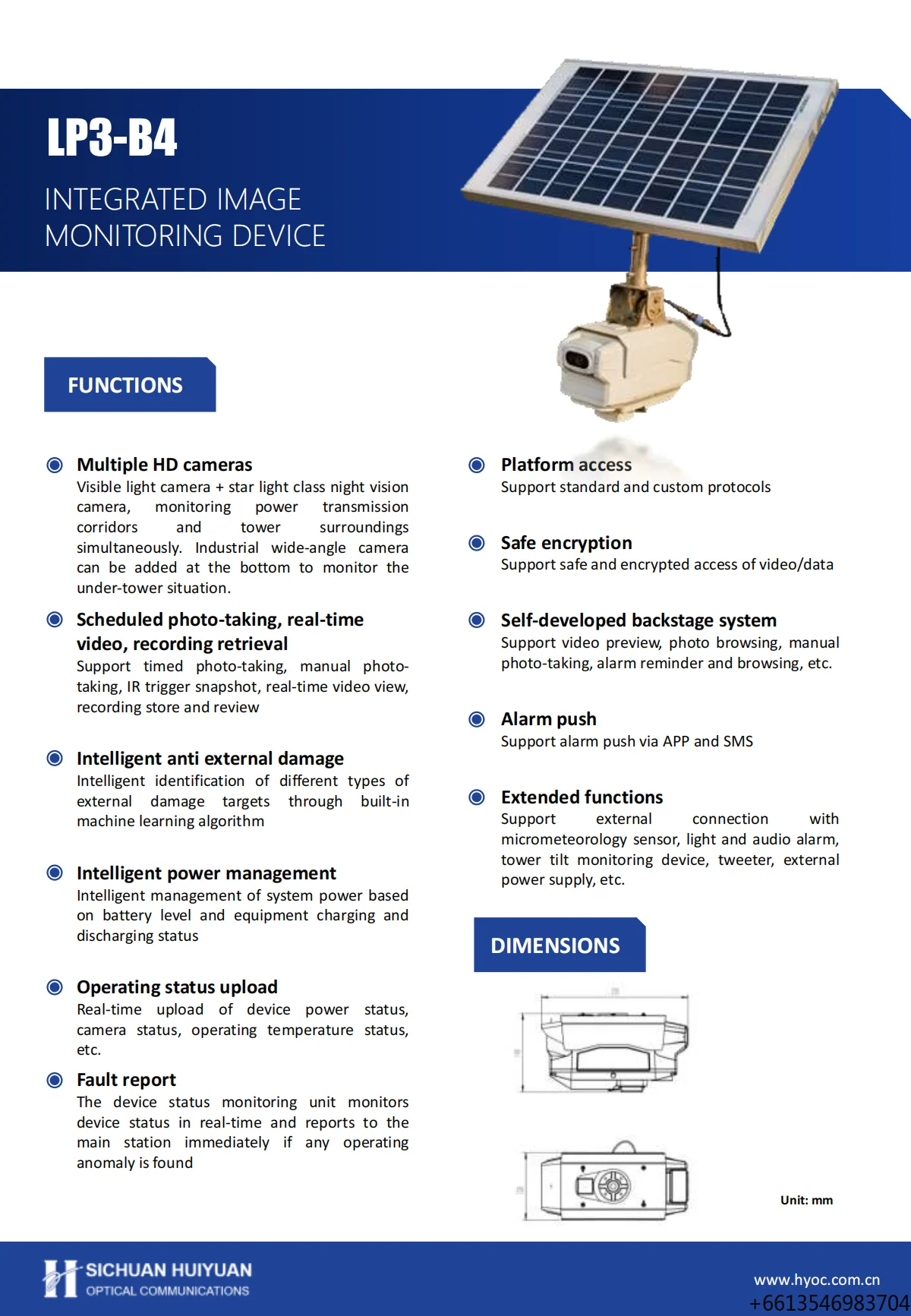 External Damage Monitor Camera for Power Lines AI Analysis 2100wAF+200W+200W Blacklight Customizable Solution Design