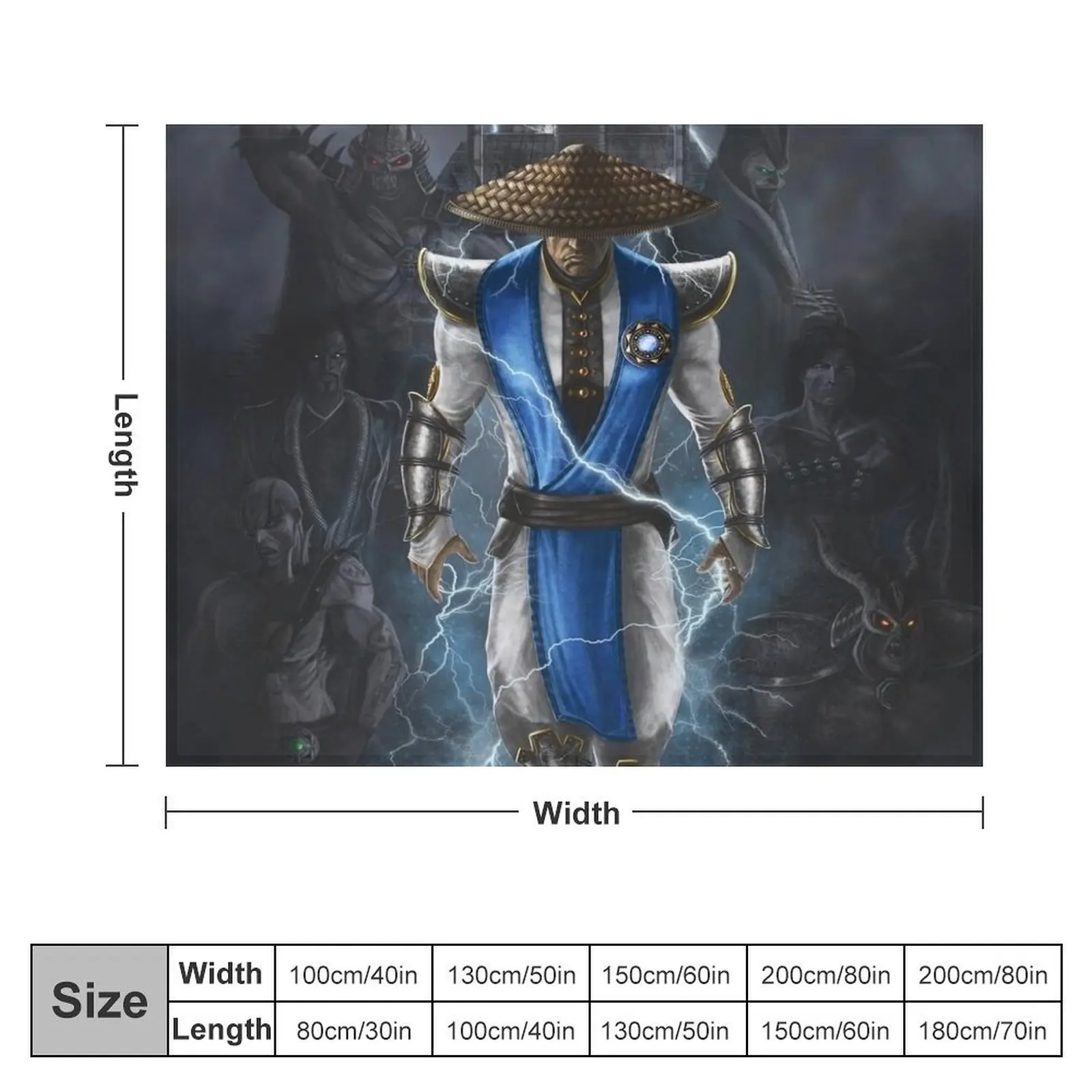 Raiden Mortal Kombat Throw Blanket for winter funny gift Sleeping Bag Blankets