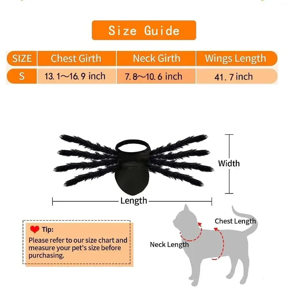 Disfraz de araña peluda para mascotas, disfraz de tela, disfraz de Cosplay para perros y gatos, disfraz de transformación con diseño de araña de tamaño pequeño y mediano