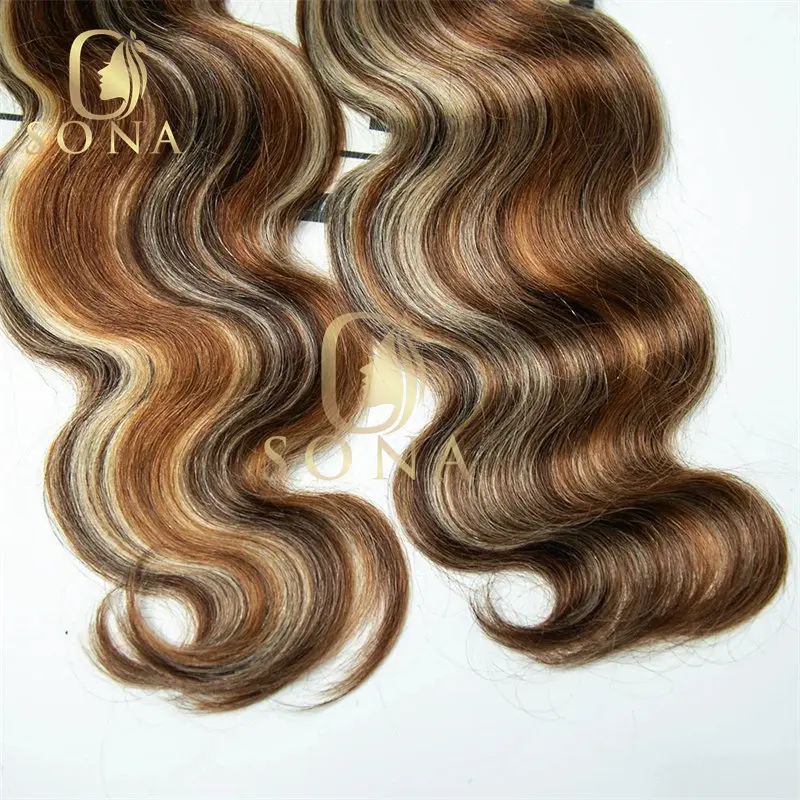 Brown Highlight Honey Blonde Bulk For Braiding Wholesale Boho Braids Human Hair Extensions Body Wave Hair Bulk 1/2/3Bundles image 6