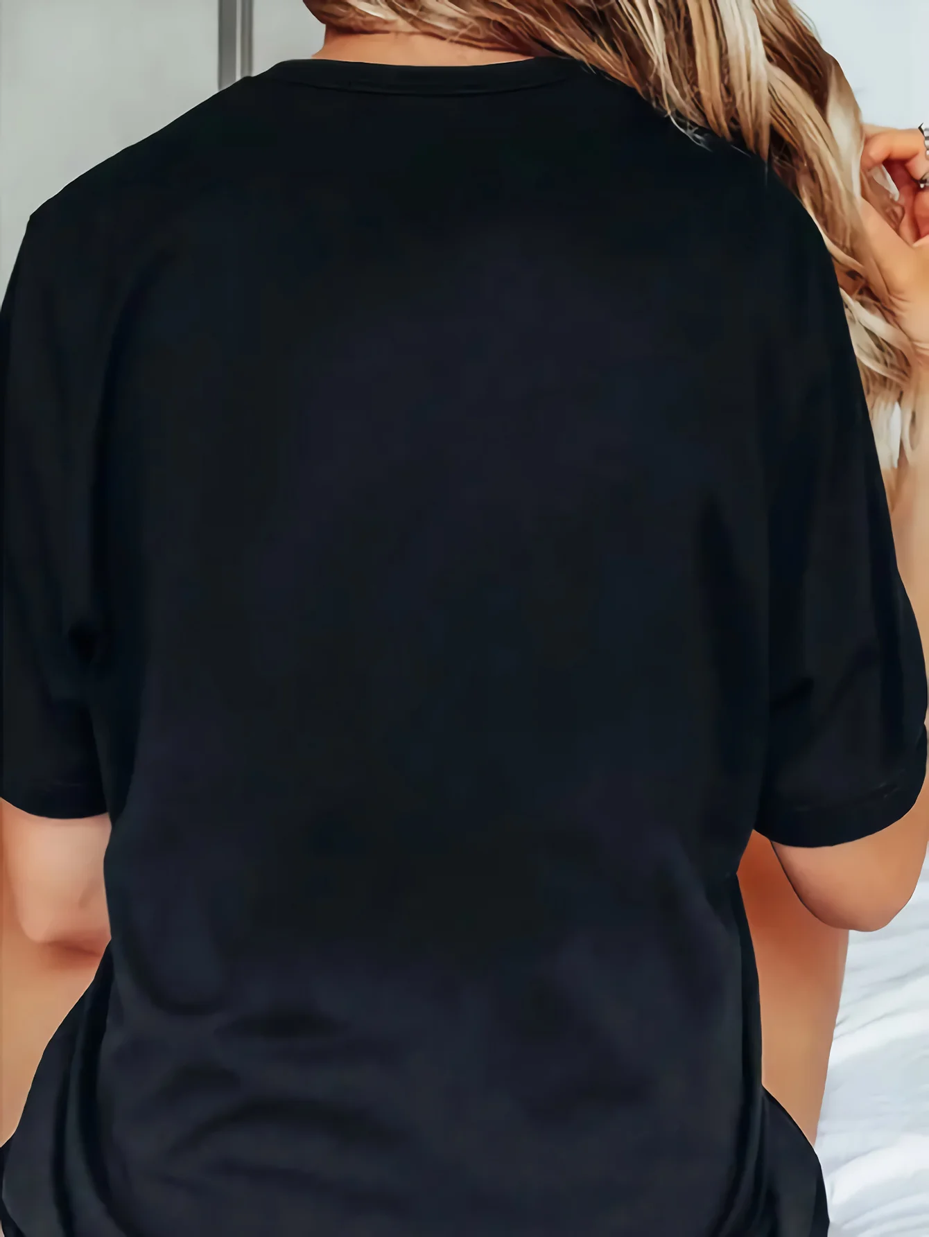 T-Shirt with Sloth Print, Crew Neck Short Sleeve with Slight Stretch, Geometric Pattern Knit Fabric Pullover for Spring/Summer