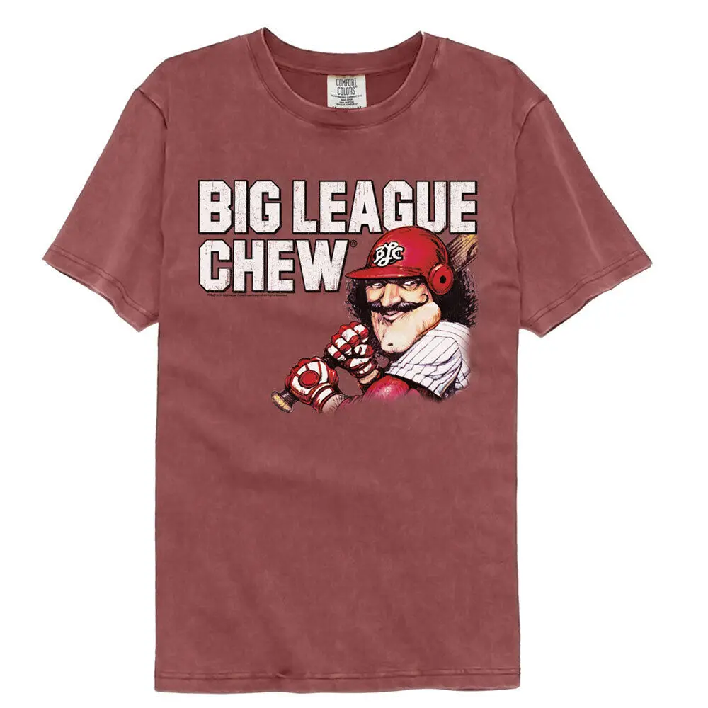 Big League Chew Bubble Gum Vintage Batter Handlebar Mustache Men's T Shirt