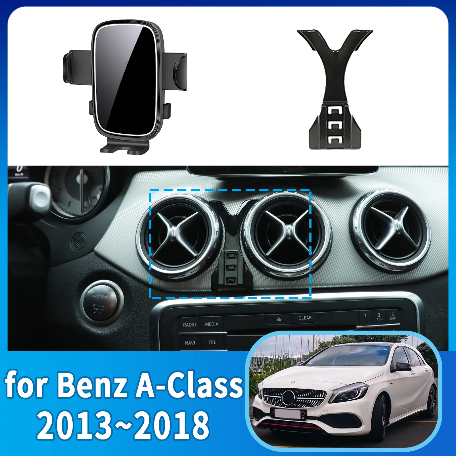 

for Mercedes-Benz A-Class 2013~2018 A45 AMG W176 Phone Holder, Dashboard Screen Mount Bracket Easy Installation​​ accessoires