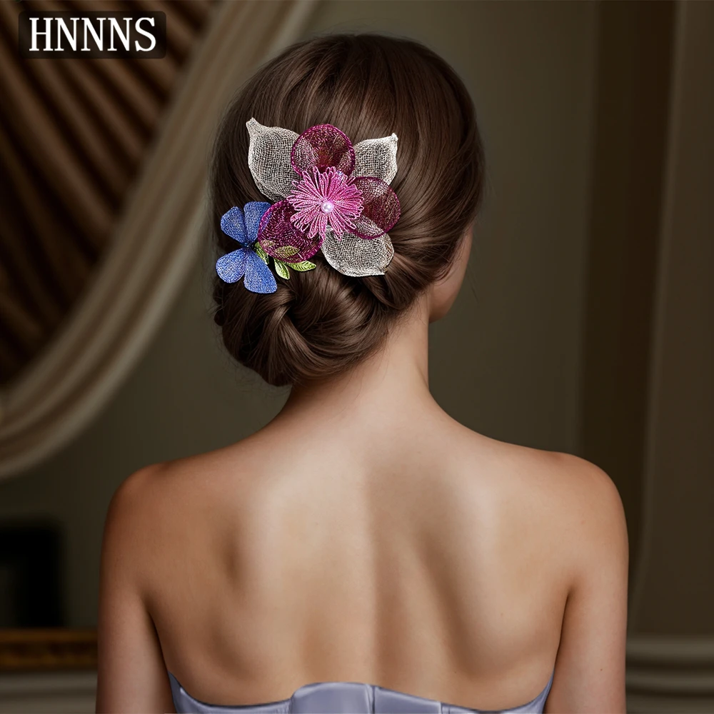 

TOPQUEEN Bridal Wedding Simulation Flower Hair Strap Handmade Lace Weaving Fashion Ladies Banquet Party Hair Accessories YXA191