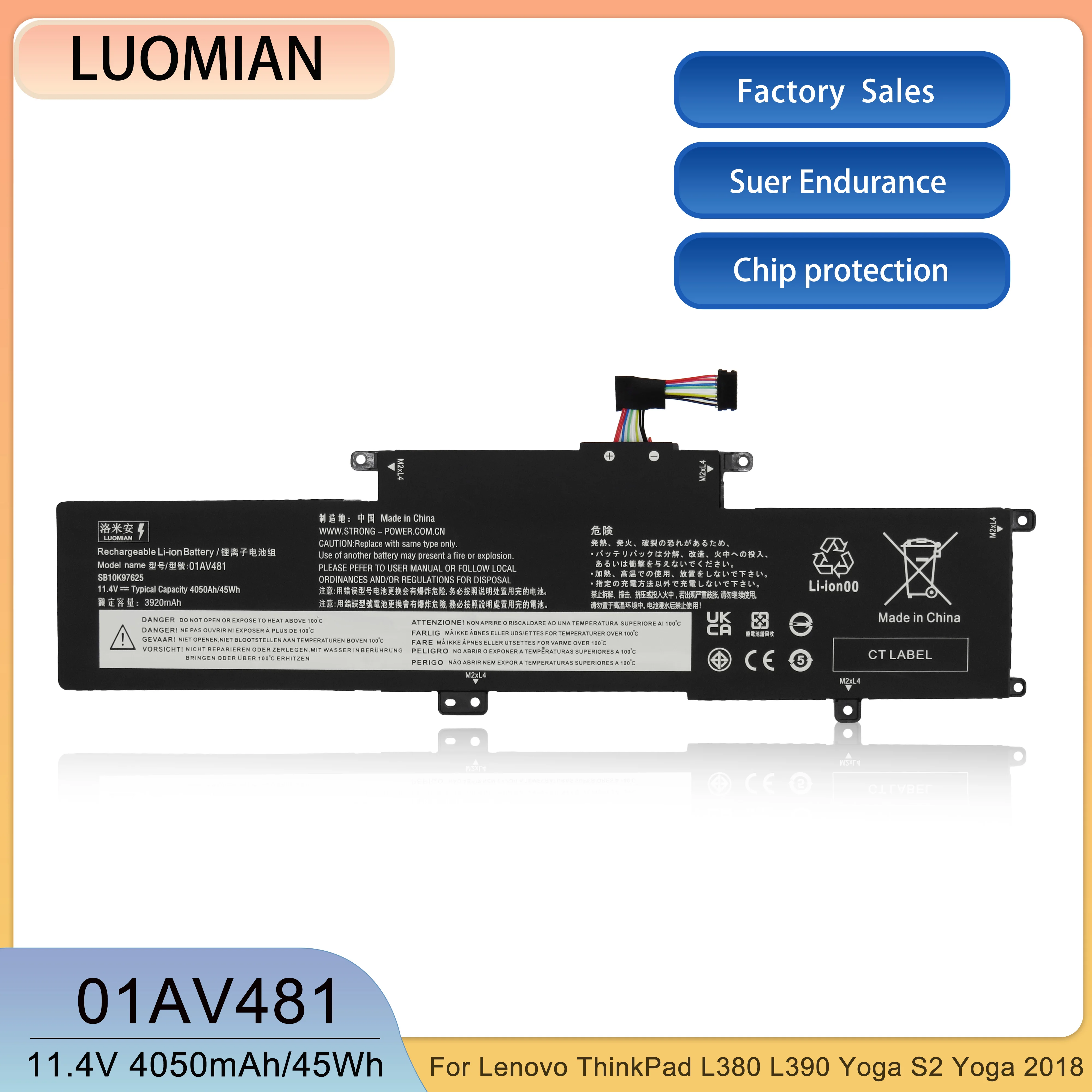 LUOMIAN 01AV481 Laptop Battery For Lenovo Thinkpad S2 Yoga L380 L390 Thinkpad Yoga S2 2018 Series L17M3P55 L17L3P53 L17C3P53