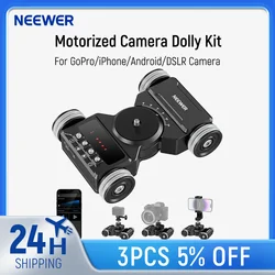 NEEWER Upgraded Motorized Camera Dolly Kit with App Control, 5Hrs Runtime Battery, Ultra Silent Motor, Ball Head/Phone Holder