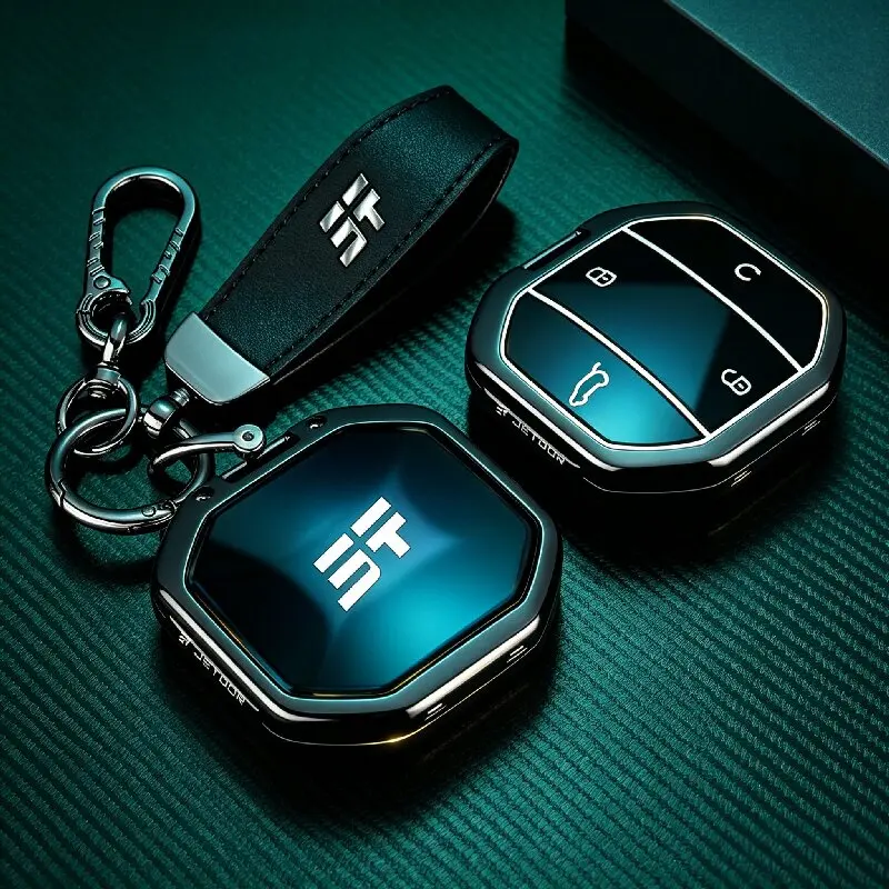Key Case Cover For Chery Jetour T1 T2 Traveller I-DM Votour T10 Freedom Zinc Alloy Full Protection Shockproof Car Accessories