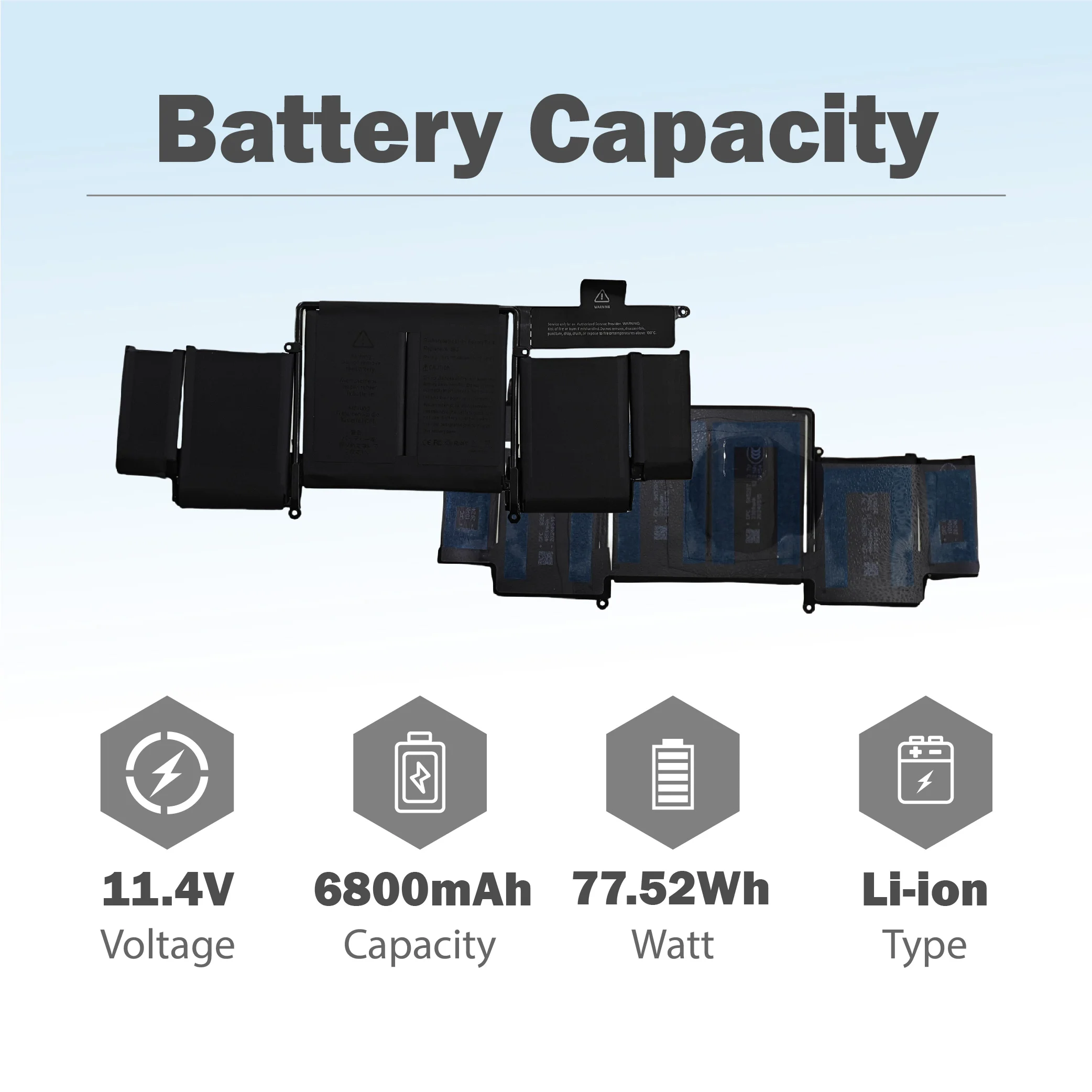 A1502 A1582 77.52Wh Battery For Macbook Pro Retina 13