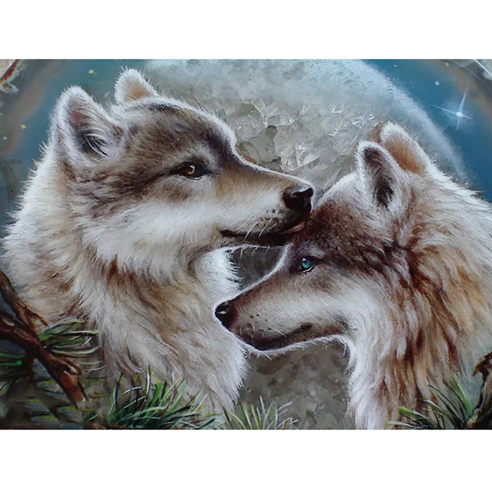 

5D DIY Diamond Embroidery Animals Pattern DIY Diamond Painting Lovely Wolf Scenery Decoration Mosaic Cross Stitch Birthday Gift