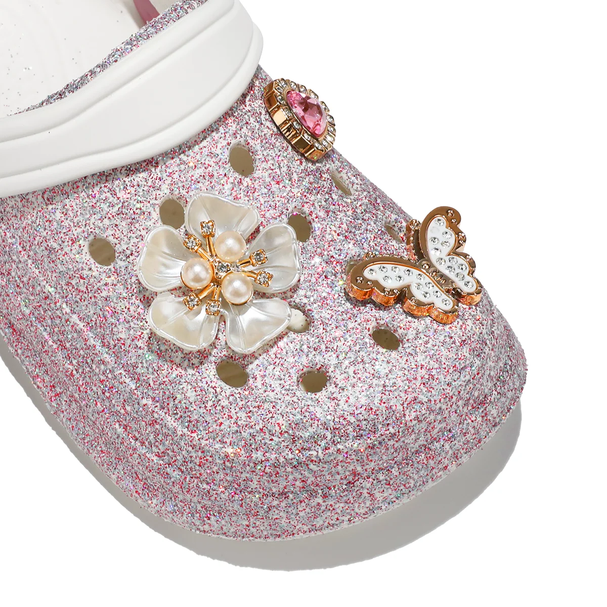 Glitzernde Clogs und Pantoletten für Kinder, leichte EVA-Gartenschuhe, rutschfeste Sandalen, atmungsaktive Slip-On-Schuhe für drinnen und draußen 168 – Detail 5