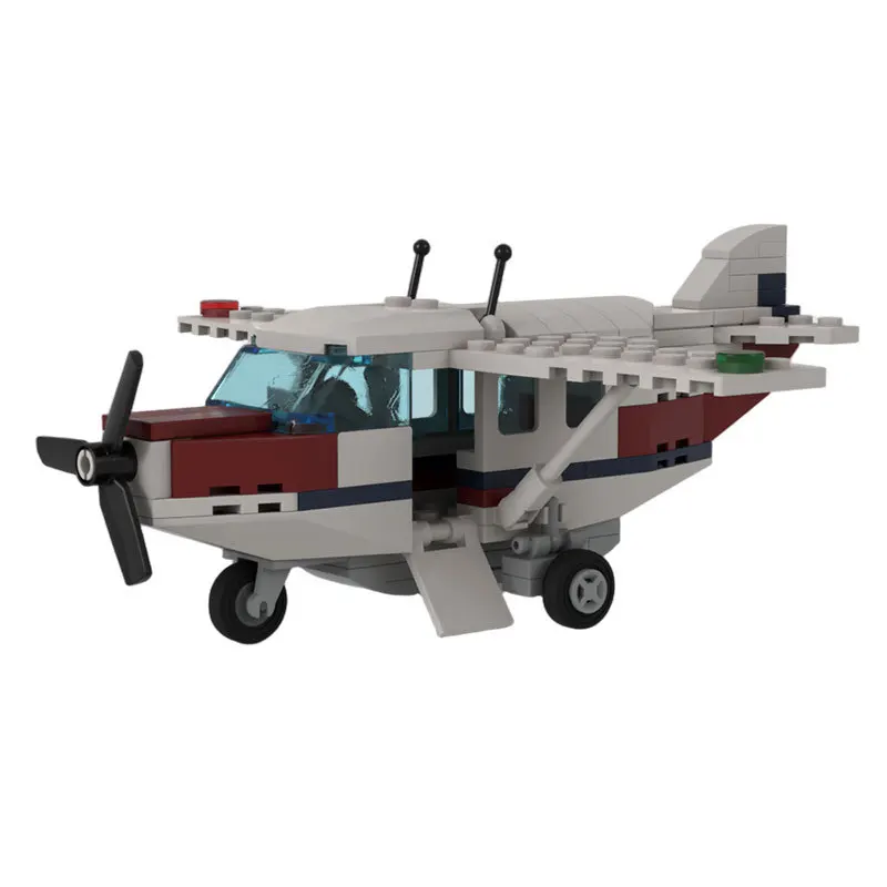 MOC City Caravan Utility Aircraft Building Blocks Small Particle Propeller Airplane Model Bricks DIY Assembly Desktop Decor Gift